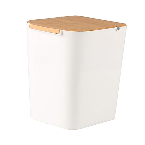 Caneca de basura rectangular con tapa para cocina y baño
