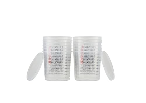 Set de 16 vasos plásticos graduados 160 oz con tapas miniatura 1