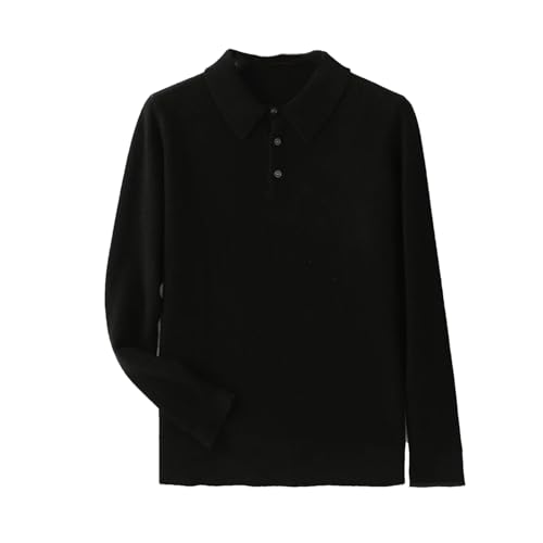 Men's Classical Pullover Casual Cashmere Sweater Spring Merino Wool Knitwear Tops Black