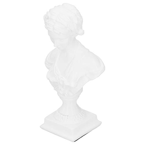 Estátua, com almofada antiderrapante, bela escultura não tóxica, para estantes de livros(BS-1023 whi