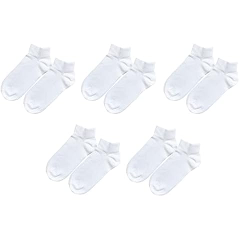 tittimitti 98% Organic Cotton Children Kids Boy's Girl's Socks (5-pack) (EU 31-34 (7-8 Years), White (Ankle Socks)) Cover