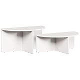 vidaXL Tavolino da Salotto 2 PCS Bianco 79 x 39.5 x 40 cm, Tavolino in Pino Rustico, Stile per Il Soggiorno, Accessorio Funzionale per Decorare, Mobile Compatto