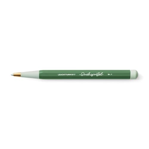 Image of LEUCHTTURM1917 Gel Pen Drehgriffel No.1 Olive Green | Document Proof Black Ink, Twist Mechanism, Drehgriffel No. 1, 0.5mm Tip, Smooth Writing, Gift