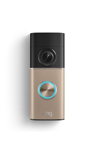 Image of Ring Wired Doorbell Plus (newest model), Home or business security, Retinal 2K with wide-angle video, 4x Enhanced Zoom, and Low-Light Sight, Polished Sandstone