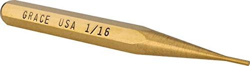 Made in USA - 1/16" Brass Pin Punch - 3-1/2" OAL (6 Pack)