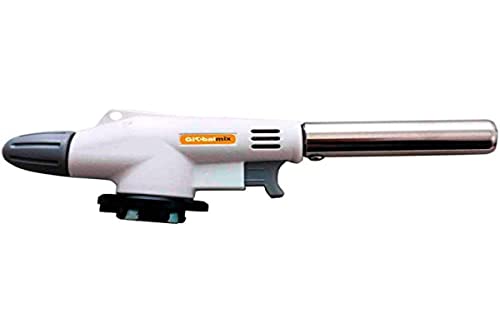 Globalmix Maçarico Portátil Gt6020 Branco Com Controle Manual Da Chama E Acendimento Automático