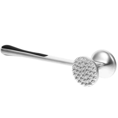 WATIIFUFU Martillo para Carne de Acero Inoxidable 304 Doble Cara y Mango Largo, Práctico y Resistente para Ablandar Carne en Cocina y Restaurante