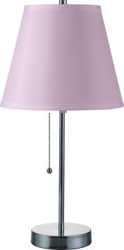 SH Lighting Polished Chrome Elegant Table Lamp - Features Convenient Pull Switch & Cone Style Shade - 20" Tall Great for Living or Study Rooms (Purple)