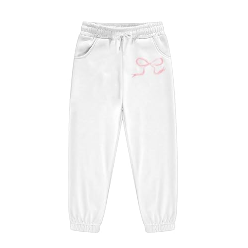 Ensemble sweat capuche et pantalon en coton blanc imprimé pour fille active