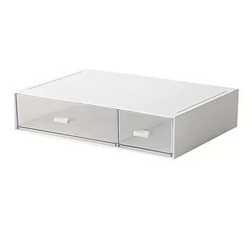 kulusion Desk Organizer-Stackable Storage Drawers, Desk Drawer Organizer Perfect For Collection Small Item/Cosmetic Office Supplies - 2 drawers (White)