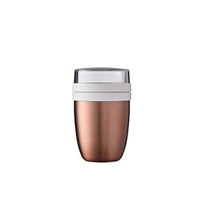 Mepal Lunchpot Ellipse – 500 ml praktische thermo-voedselcontainer, yoghurtbeker, To go beker – houdt gerechten lang warm of koel, polypropyleen, 500 + 200 ml, roze goud