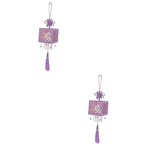 GETAJGHSD 2sets Wooden Lantern Making Kit Vintage Hollow Design for Parties and Festivals Premium Craftsmanship Beaded Chain for Warm Atmosphere Decorative Accessory for Home Decor