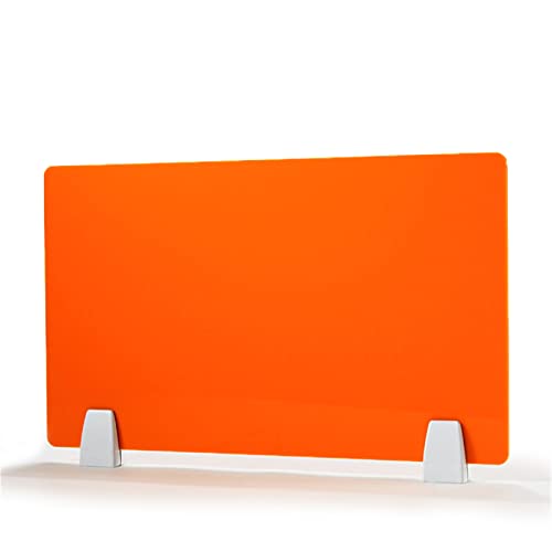Icegrey Mamparas para Oficinas, Protector de Pantalla Acrílica para Mostrador, Escritorio Pantalla de privacidad con 2 Clips para oficinas, bibliotecas, aulas, Naranja, 30x100cm
