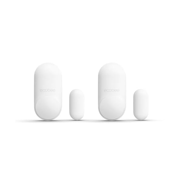 ecobee Smart Sensor for Doors & Windows 2 Pack – Wifi Contact Sensor for Home Security, Energy Savings – Compatible with Smart Thermostats – Temperature sensor, white