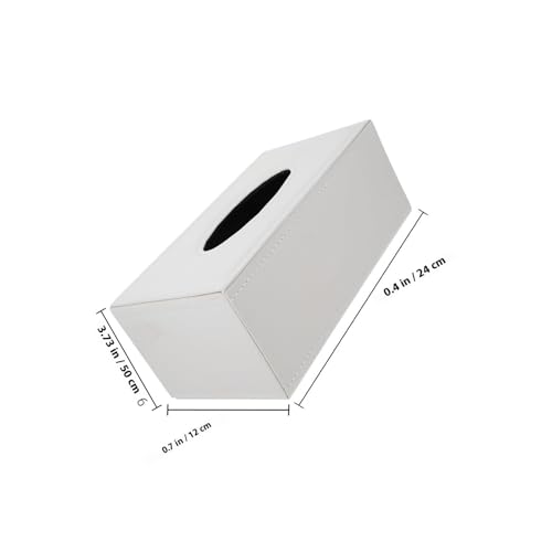Dispensador de servilletas rectangular GALPADA de cuero blanco para evitar desorden en mesas 3