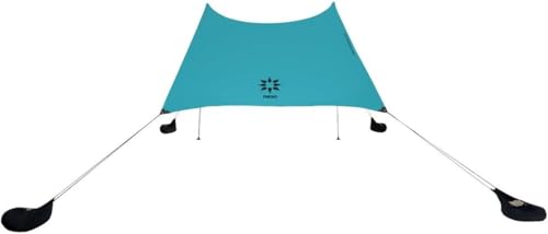 Neso Grande Portable Beach Tent Sun Shelter - Lightweight Beach Shade Canopy - Easy Setup for Family Outings - Patented Reinforced Corners - UPF 50+ Sun Protection - 7ft Tall, 9 x 9ft - Teal