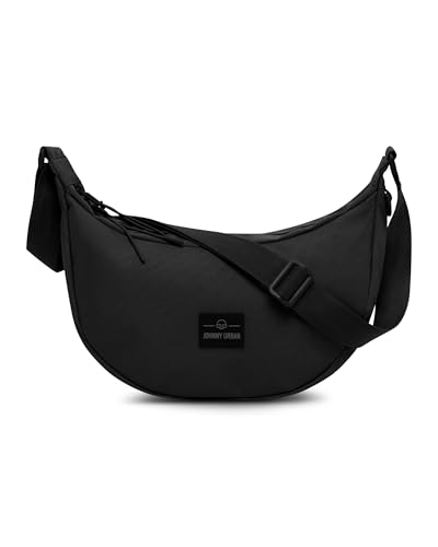 Johnny Urban Bolso Bandolera Mujer Hombres Negro - Ally Medium - Half Moon Bag - Bolso Riñonera de Media Luna - Medio Bolso Redondo con Correa Ajustable - Repelente al Agua Johnny Urban Bolso Bandolera Mujer Hombres Negro - Ally Medium - Half Moon Bag - Bolso Riñonera de Media Luna - Medio Bolso Redondo con Correa Ajustable - Repelente al Agua