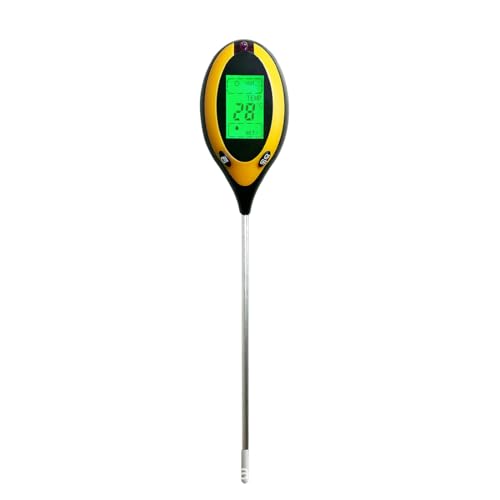 LAKPYN Misuratore del Suolo 4 in 1 Tester Terreno Professionale PH Umidità Luce Temperatura Display LCD Retroilluminato Sonda Alta Sensibilità Kit Test Piante Giardino Orto Prato Fattoria Interno