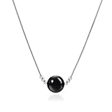 MORIANCE Obsidian Crystal Pendant Necklace for Women - 10mm Black Obsidian Stone, Black Onyx, Black Tourmaline Jewelry
