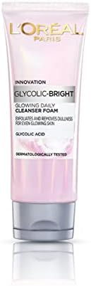 L'Oreal Paris Glycolic Bright Daily Foaming Facial Cleanser, 50ml |Daily Glowing Face Wash for Dull Skin