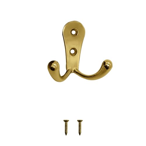Image of VOLO Two pin Clothes Hanger Hook Premium and Stylish Door Hangers for Clothes, Door Cloth Hanger, Cloth Hooks /Hanger, Hooks Rail for Hanging Keys,Clothes,Towel (Antique Brass Finish, 4)