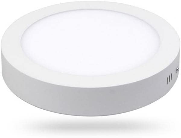 CABLEPELADO Pack 5 Plafones LED 18W redondo | Instalación en superficie | Marco blanco aluminio | Medida 220 mm de diámetro x 40 mm altura | Luz Neutra 4200K | 1600 Lumens | Clase A - 5 unidades