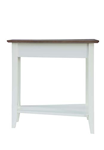 Image of Convenience Concepts American Heritage Wedge End Table, Driftwood Top /White Frame