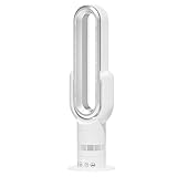 Eduzita QG830 Ventilador de Torre Sin Aspas, Calefacción y Refrigeración 2-en-1, Control Táctil y Mando a Distancia, 10 Modos Frío + 3 Calor, Motor DC Ultra Silencioso