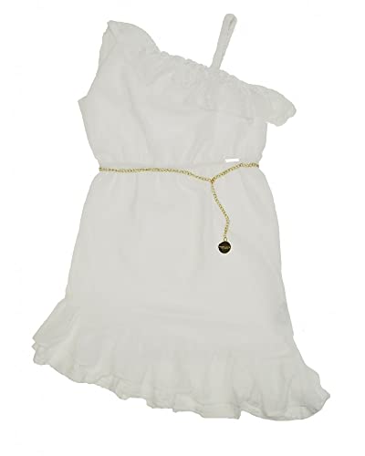 Robe Guess J82K27 fille blanc haut de gamme en coton
