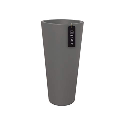 Elho Pure Straight Round High Macetero Redondo, Anthracite, 40 cm