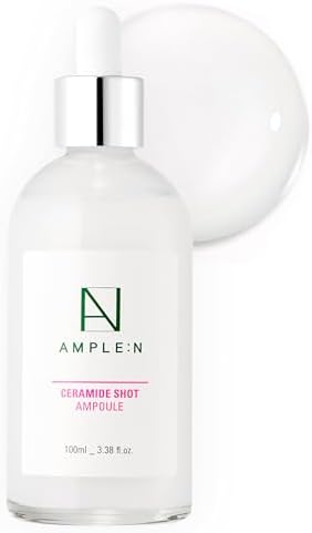 [AMPLE:N] Ceramide Shot Ampoule 3.38 fl. oz. (100ml) - Highly Concentrated Ultimate Hydrating Facial Serum for Dry and Rough Skin, Moisture-Locking, Reduced Wrinkles