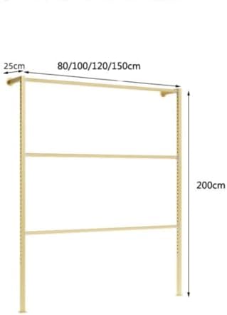 Adjustable Wall Fabric Sample Display Rack, Commercial Organizer with Large Capacity Shelves & Hanging Rod, Perfect for Fabric Showrooms & Retail (Black, 120x25x200cm)