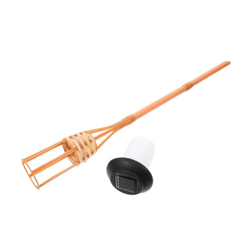 POPETPOP Antorcha De Bambú Solar Para Exteriores Linterna Solar Decorativa Para Jardín y Patio Resistente Al Agua 12 Piezas Iluminación Para Fiestas y Terrazas