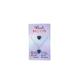 QRH Cute Heart Temperature Sensing Color Changing Mood Necklace Ring Set Cute Heart Emotion Feeling Mood Necklace Open Rings with Card for Women Couple Friendship Jewelry Gifts