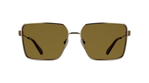 Lunettes de soleil Calvin Klein Jeans CKJ26201S en ambre doré et verres marron