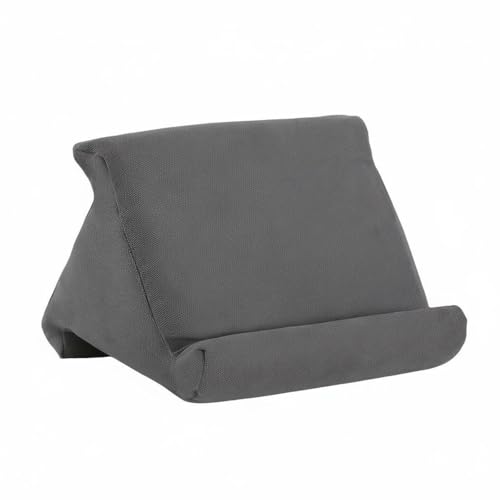 Image of Stand Pillow Wedge-Shaped Resting Wedge Hands Mobile Accessory for Reading, Viewing Dark Gray 3-Sided