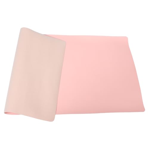 SECFOU Tapete de Maquillaje Rosa de PU para Mesa de Trabajo y Tocador, Resistente al Polvo y Aceite, Protector Cómodo y Agradable para Escritorios y Estaciones de Maquillaje