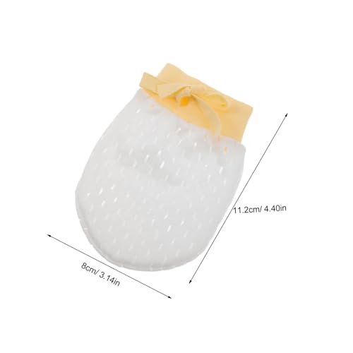 4 Pairs Gloves of Scratch Mittens for Boys Breathable Cotton Design Pink Yellow Lightweight Comfortable for Sleep and Outings2