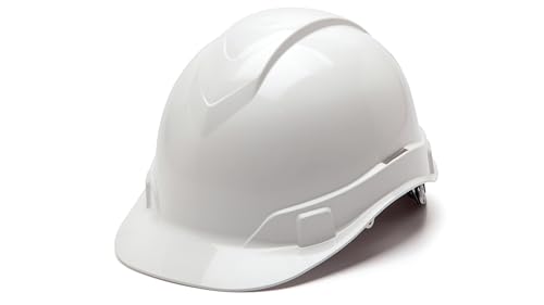 Pyramex Ridgeline Cap Style Hard Hat, 4-Point Ratchet Suspension, White