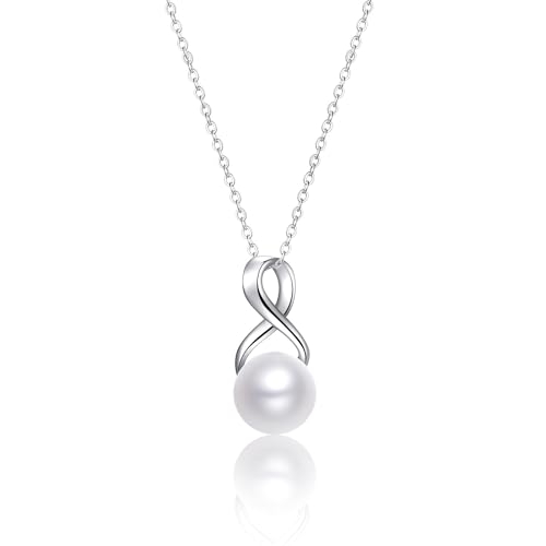 White Freshwater Pearl Pendant Necklace for Women - AAA+ Quality Pearl Necklace for Women With 925 Sterling Silver Chain