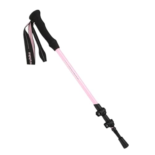 Bastones de senderismo de fibra de carbono, 169 g, ajustables, de fibra de carbono 3K, con agarres de EVA antigolpes, ultraligeros para nieve, hielo, roca y caminar (rosa 2)