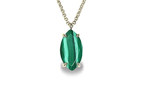 Collier en malachite anti-ternissement en argent 925 pour femme