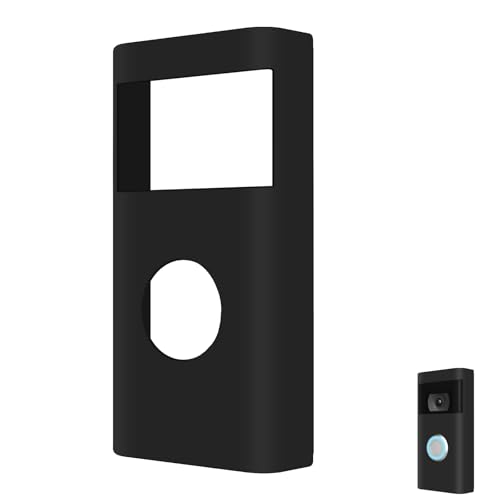 Silicone Skin Case Compatible with Ring Video Doorbell (2 Gen) Cover with Sun Glare, UV & Weather Protection (Black-New)