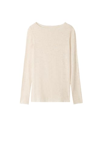 Woman's Crewneck Top in Modal Light with Cashmere Lamé