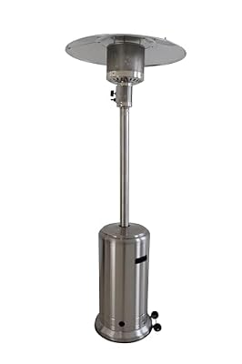 Penau 46000 BTU Propane Patio Heater - Stainless Steel, Steel Gray Finish with Enhanced Safety & Mobility, 83Inchs Tall