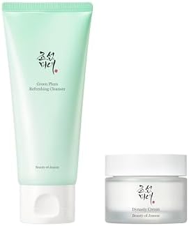 Beauty of Joseon Green Plum Refreshing Cleanser (100ml, 3.38 fl.oz.) with Dynasty Cream Hydrating Face Moisturizer (50ml, 1.69 fl.oz.), Korean Skincare