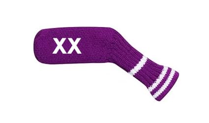 Scott Edward 1PCS Knitted Golf Club Head Irons Wedge Washable Golf Club Head Protector on Pattern Style Double Sided Customized(Purple)