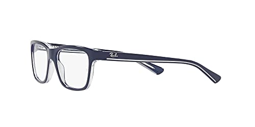 Ray-Ban Junior Ry1536 Square Prescription Eyewear Frames, Blue On Transparent/Demo Lens, 48 Mm #TOP2