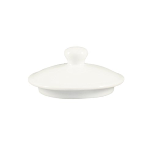 CAC China LN-32-LID Lion Head Super White Porcelain Round Lid for LN-32-P Lion Head Bouillon, 5-3/8 by 5-3/8 by 2-1/2-Inch, 24-Pack