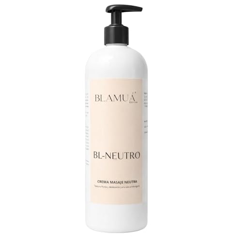 BL-NEUTRO Crema de Masaje Profesional 1000 ml – Neutra sin Fragancia – Base Extensible para Fisioterapia, Spa, Masajes Terapeuticos y Piel Sensible, con Árnica y Centella